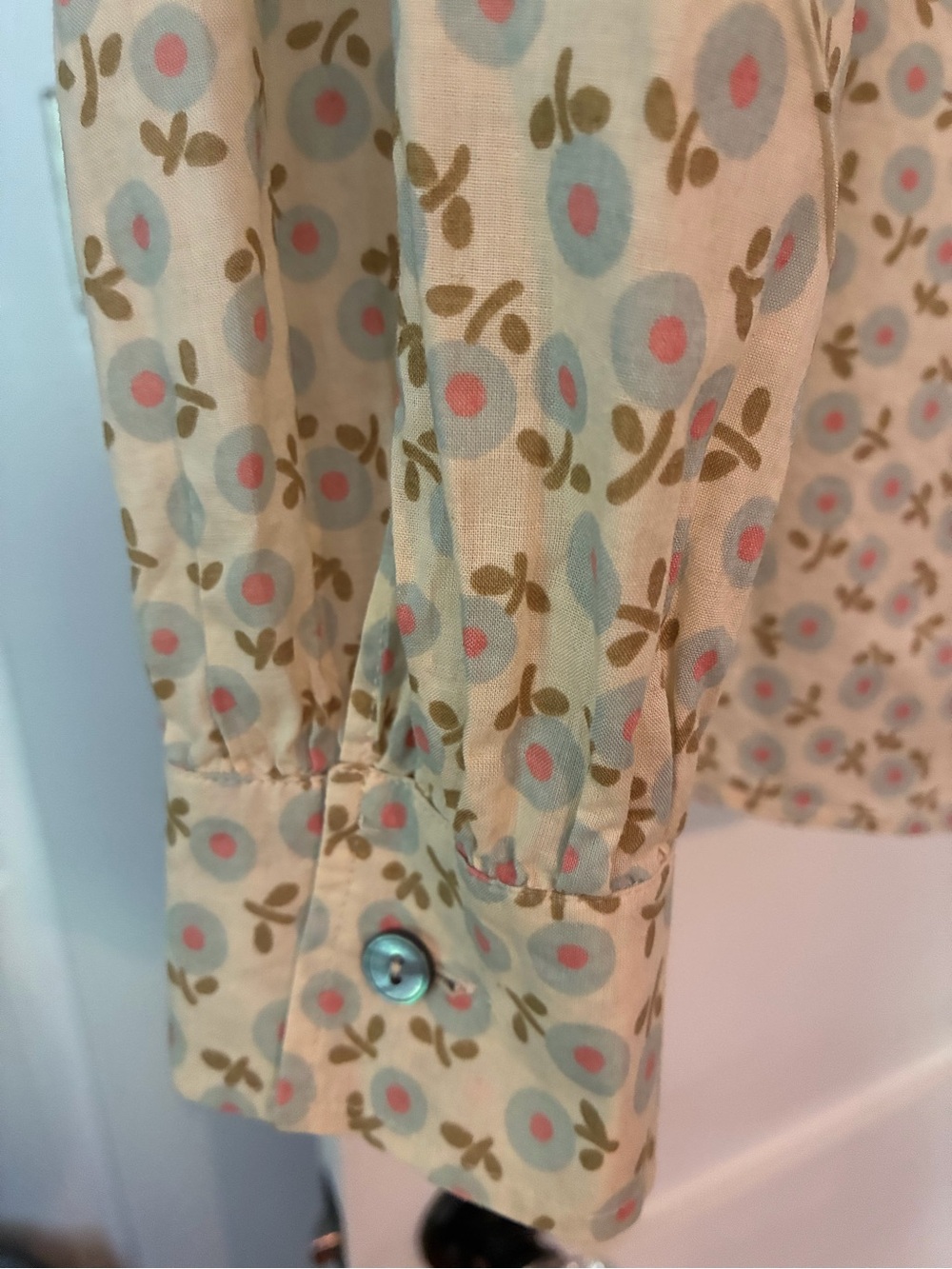 Max Mara long sleeve cotton button front blouse size L - Picture 3 of 4